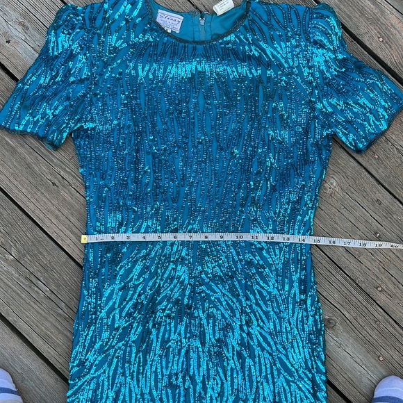 Vintage Stenay silk & sequin dress 6 - Picture 9 of 11